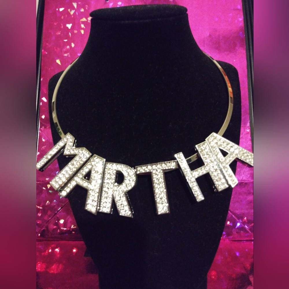 Silver Rhinestone Name Necklace